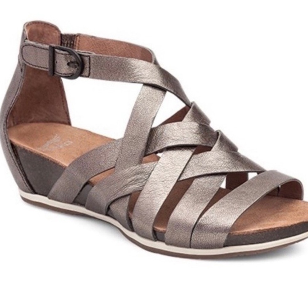 Dansko Vivian Gladiator Strappy Metallic Leather Sandals